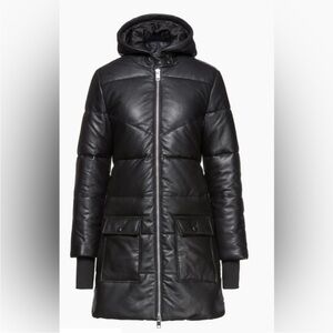 Walter Baker Long Leather Puffer